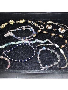 149 Grams 925 Sterling Silver 9 Bracelets 1 Charm 1 Necklace Murano & More